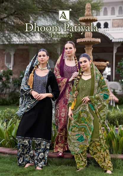 Dhoom Patiyala Edition 3 Alok Viscose Reyon Karachi Salwar Suits Exporter India