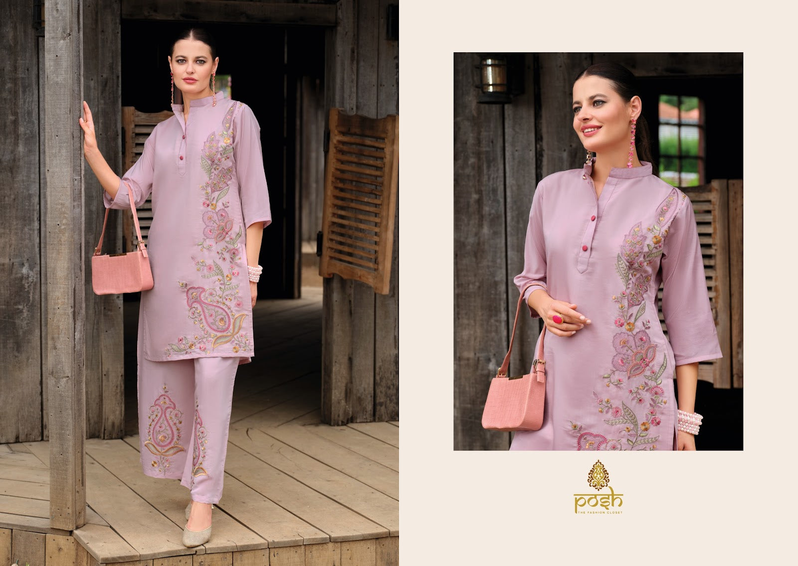 Dhoom Posh Roman Silk Co Ord Set Wholesale Price