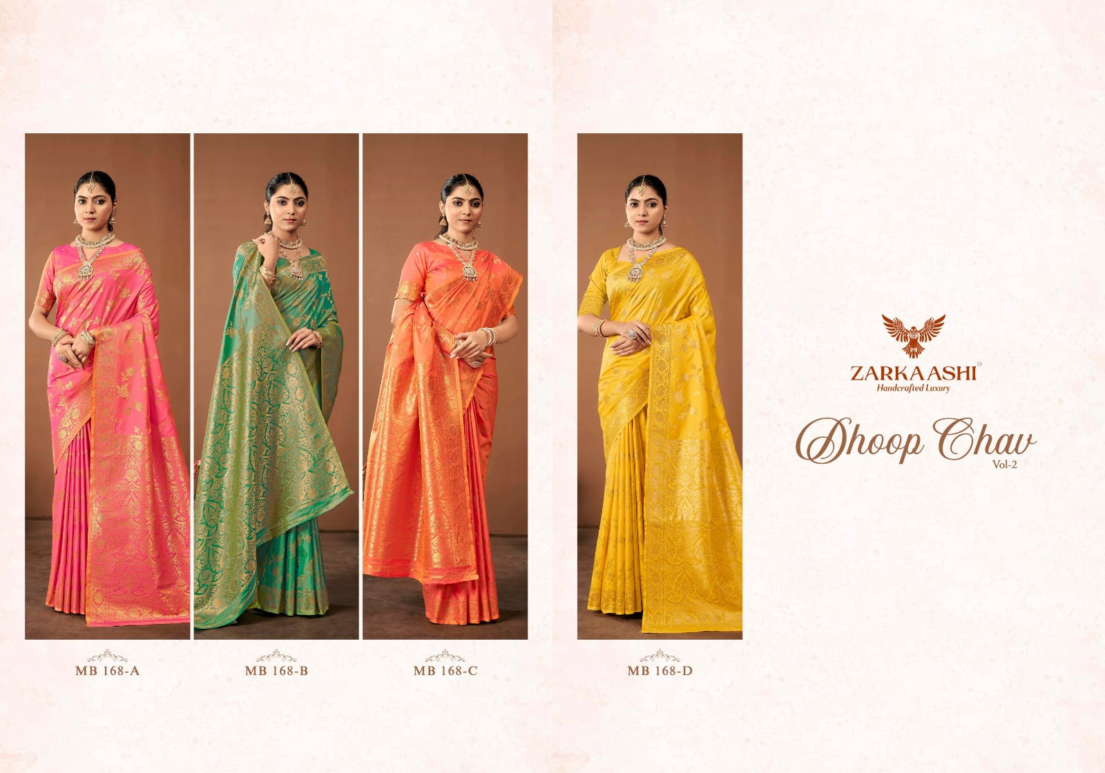 Dhoop Chav Vol 2 Zarkaashi Silk Sarees Wholesaler Gujarat