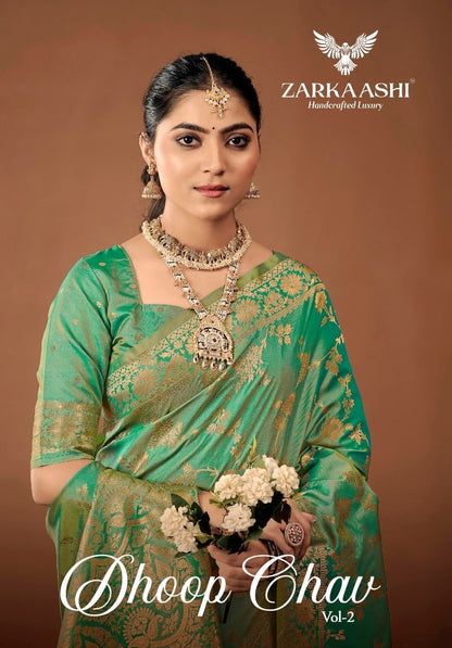 Dhoop Chav Vol 2 Zarkaashi Silk Sarees Wholesaler Gujarat