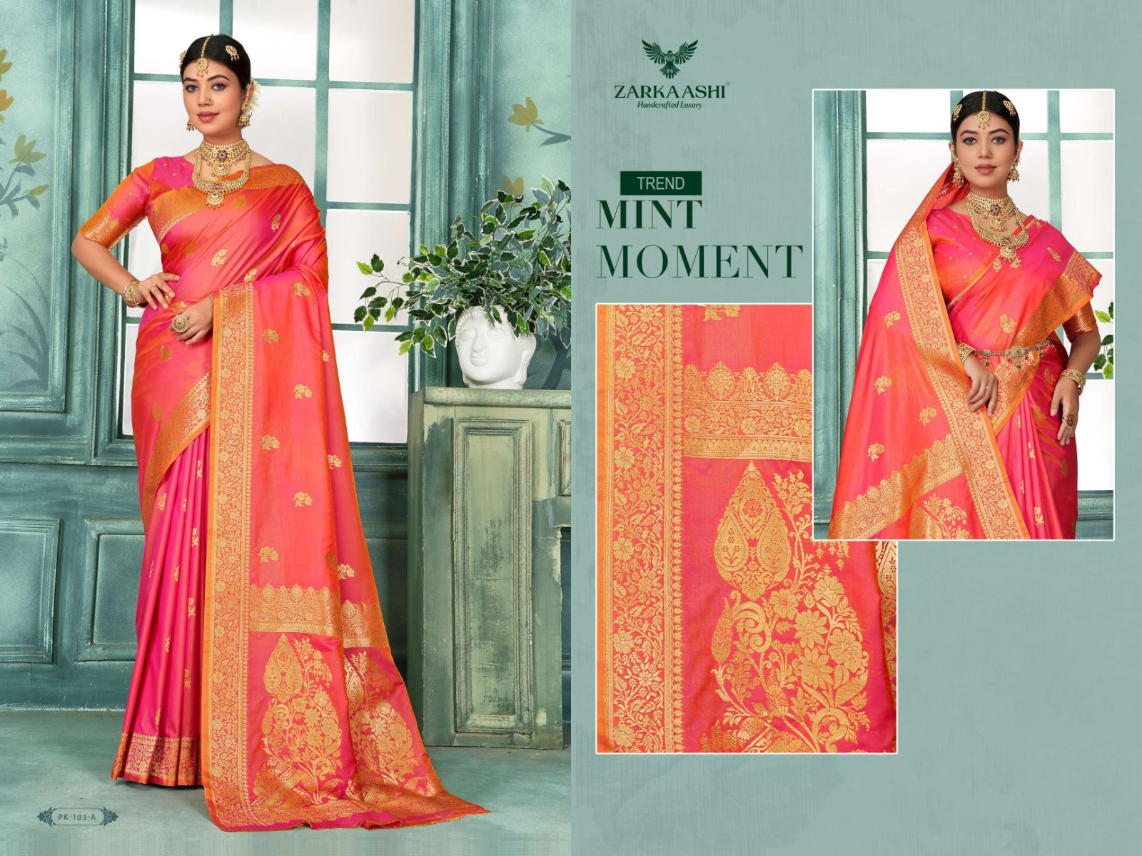 Dhoop Chav Zarkaashi Silk Sarees Exporter Ahmedabad