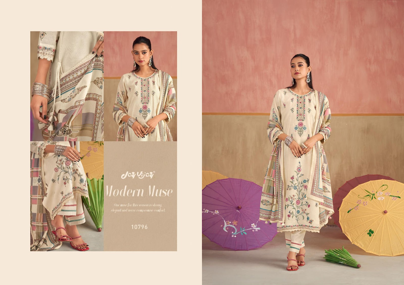 Dhoop Ka Chaata Jay Vijay Lilen Pant Style Suits Wholesale Price