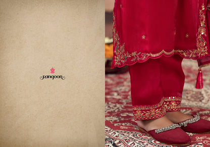 Dhoop Rangoon Satin Crepe Readymade Pant Style Suits Wholesaler Ahmedabad