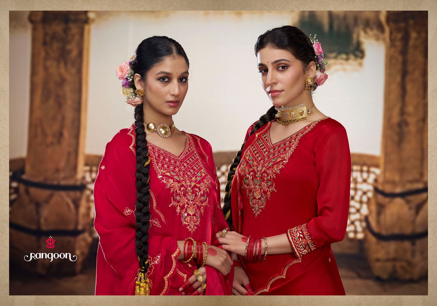 Dhoop Rangoon Satin Crepe Readymade Pant Style Suits Wholesaler Ahmedabad