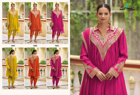 Dhoti Style Navya Your Choice Chinon Readymade Suits Exporter India