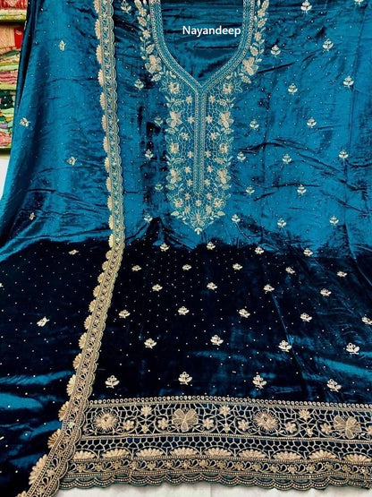 Dhrisha Nayandeep Viscose Velvet Suits Manufacturer