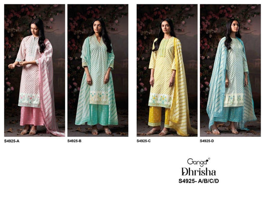 Dhrisha S4925 Ganga Cotton Pant Style Suits Supplier India