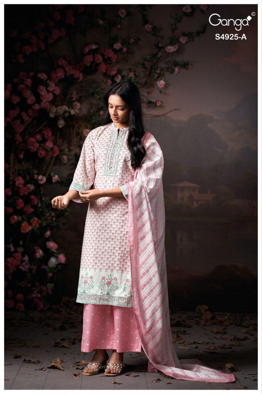 Dhrisha S4925 Ganga Cotton Pant Style Suits Supplier India