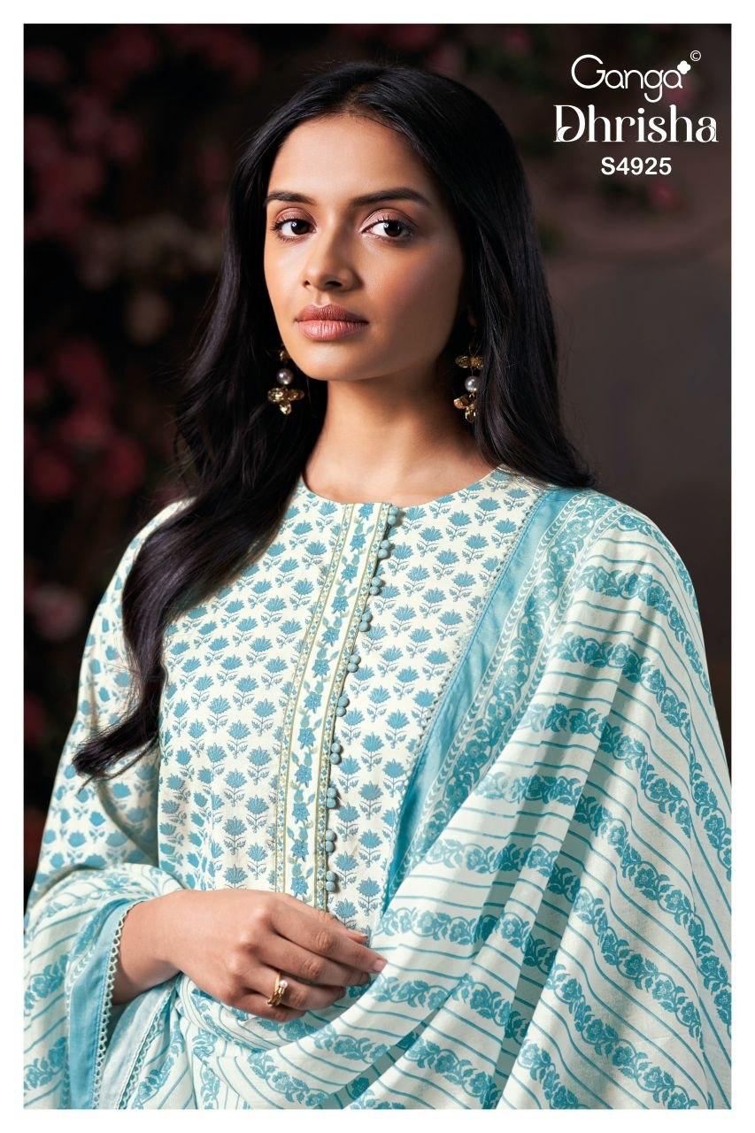 Dhrisha S4925 Ganga Cotton Pant Style Suits Supplier India