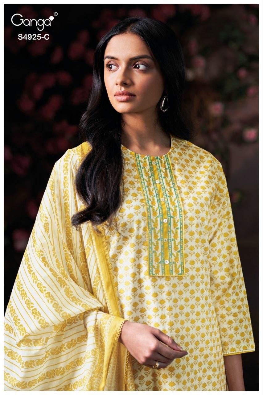 Dhrisha S4925 Ganga Cotton Pant Style Suits Supplier India