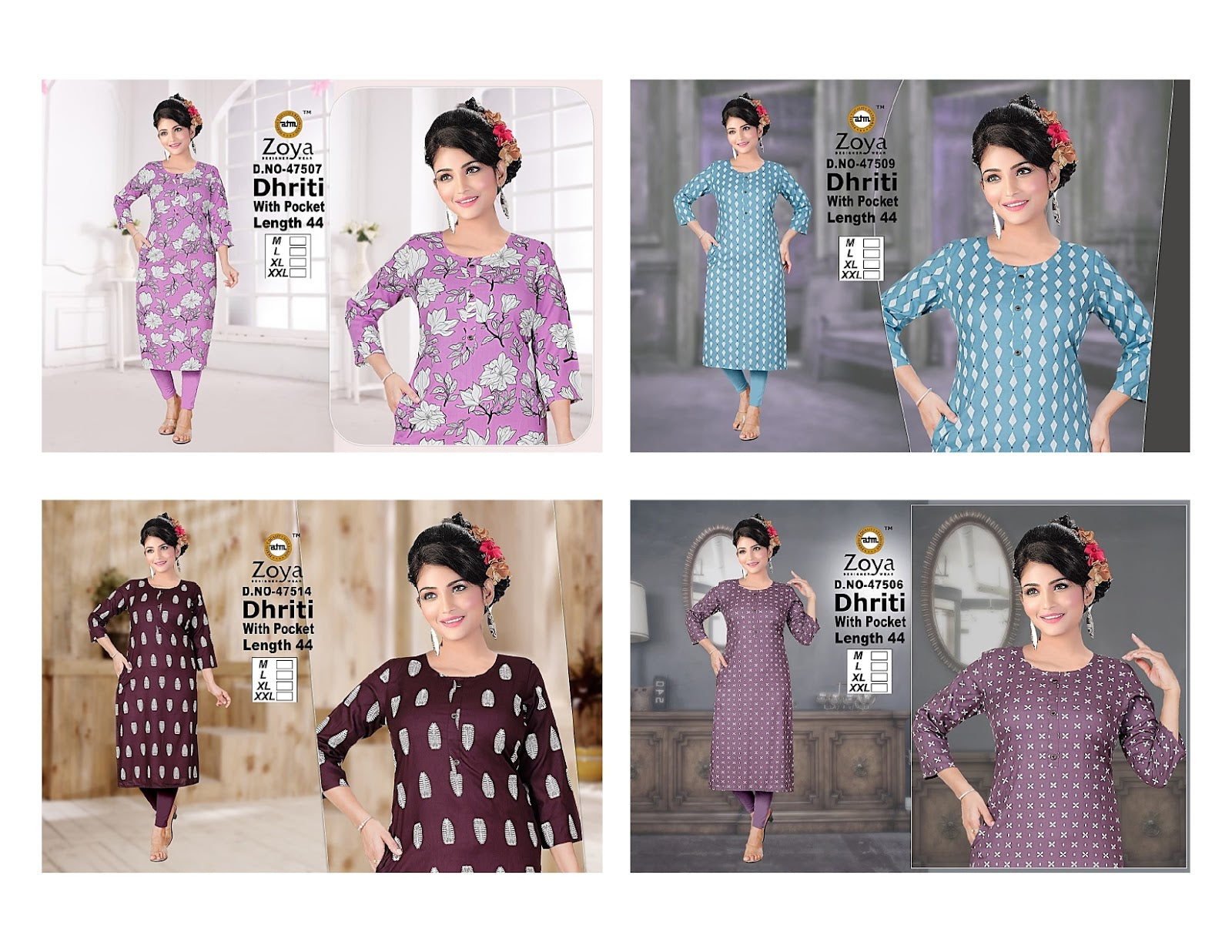 Dhriti 1610 Zoya Rayon Kurti With Pocket Supplier Ahmedabad