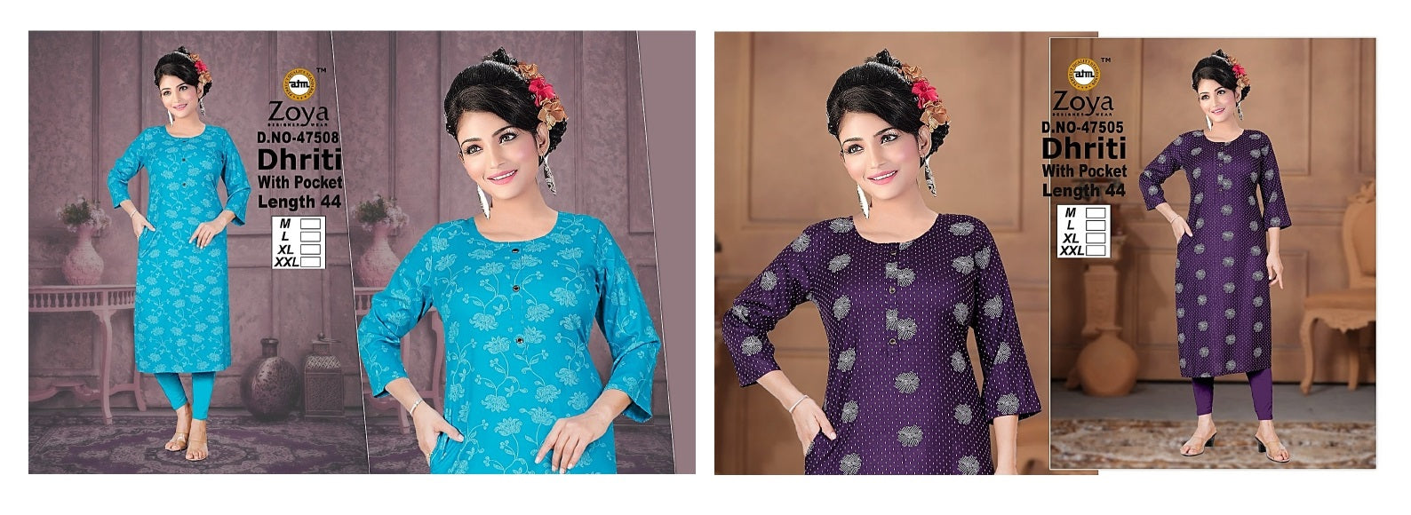 Dhriti 1610 Zoya Rayon Kurti With Pocket Supplier Ahmedabad