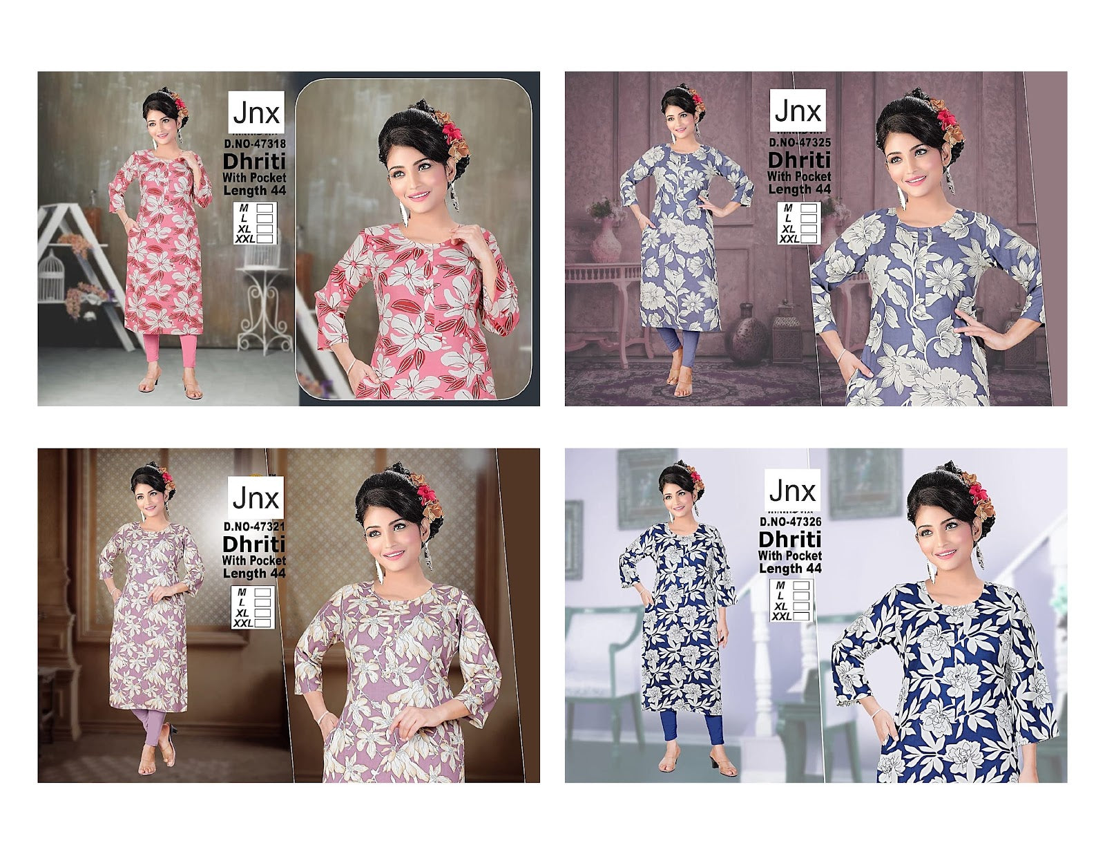 Dhriti 191125 Jnx Straight Cut Kurtis Exporter Gujarat