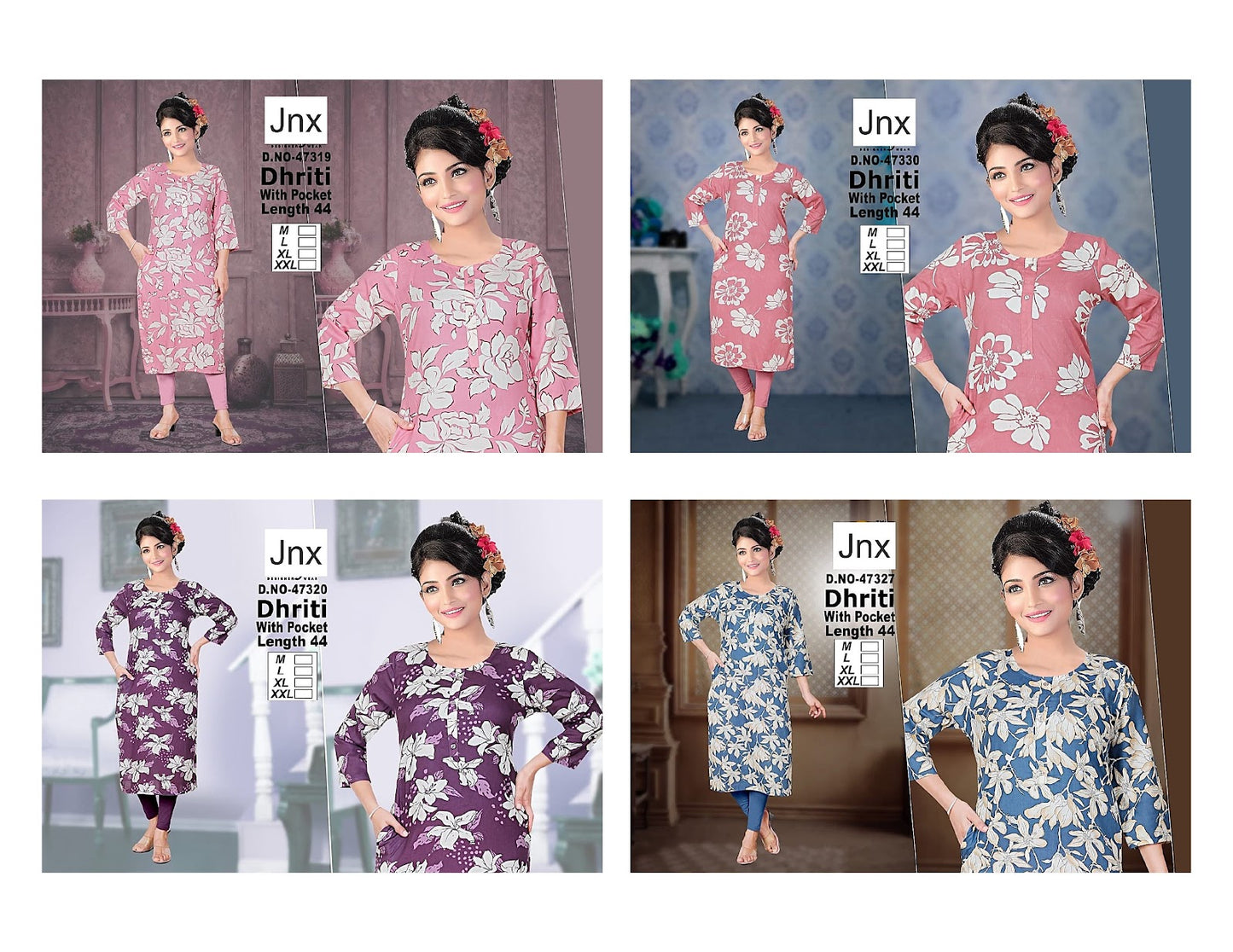 Dhriti 191125 Jnx Straight Cut Kurtis Exporter Gujarat