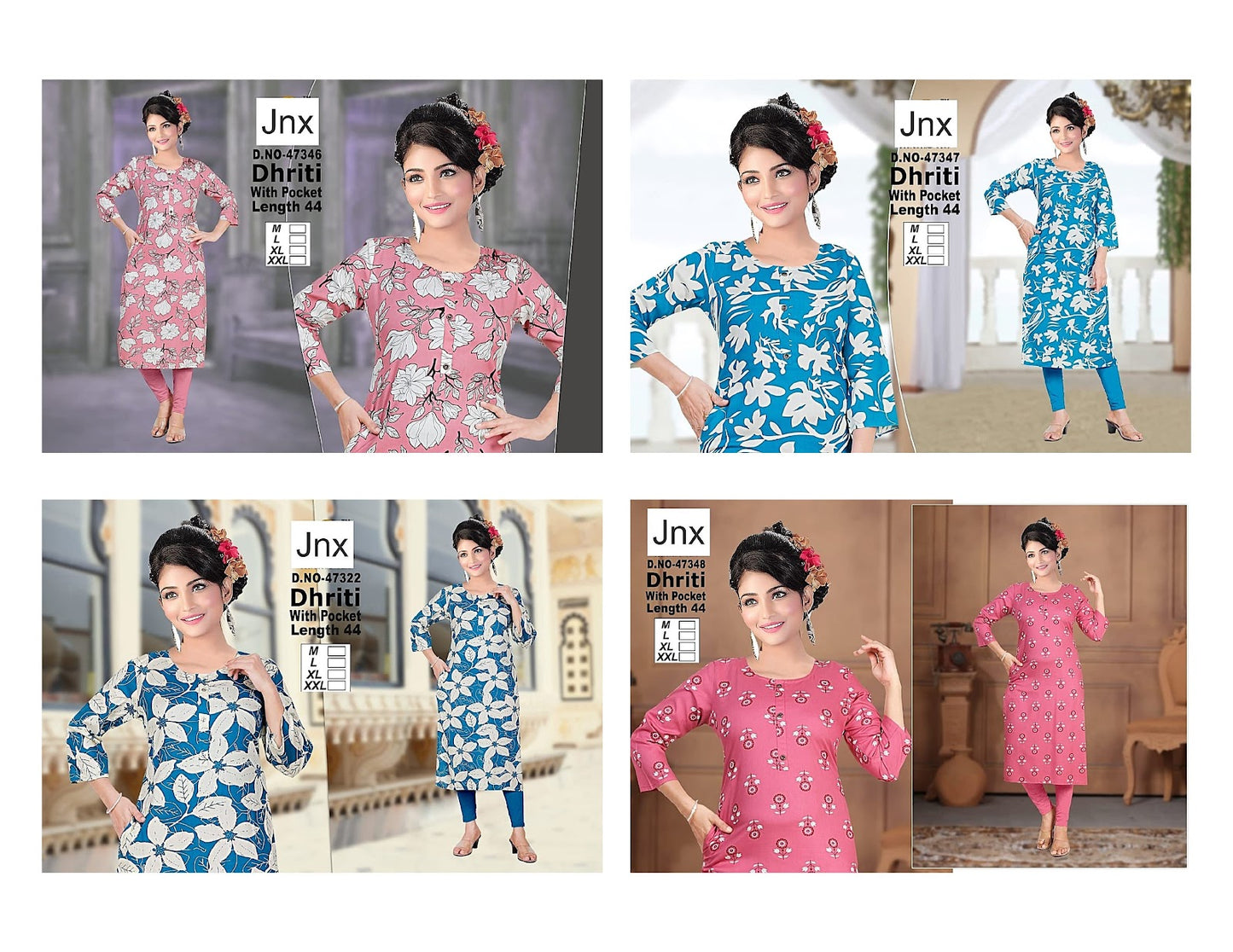 Dhriti 191125 Jnx Straight Cut Kurtis Exporter Gujarat
