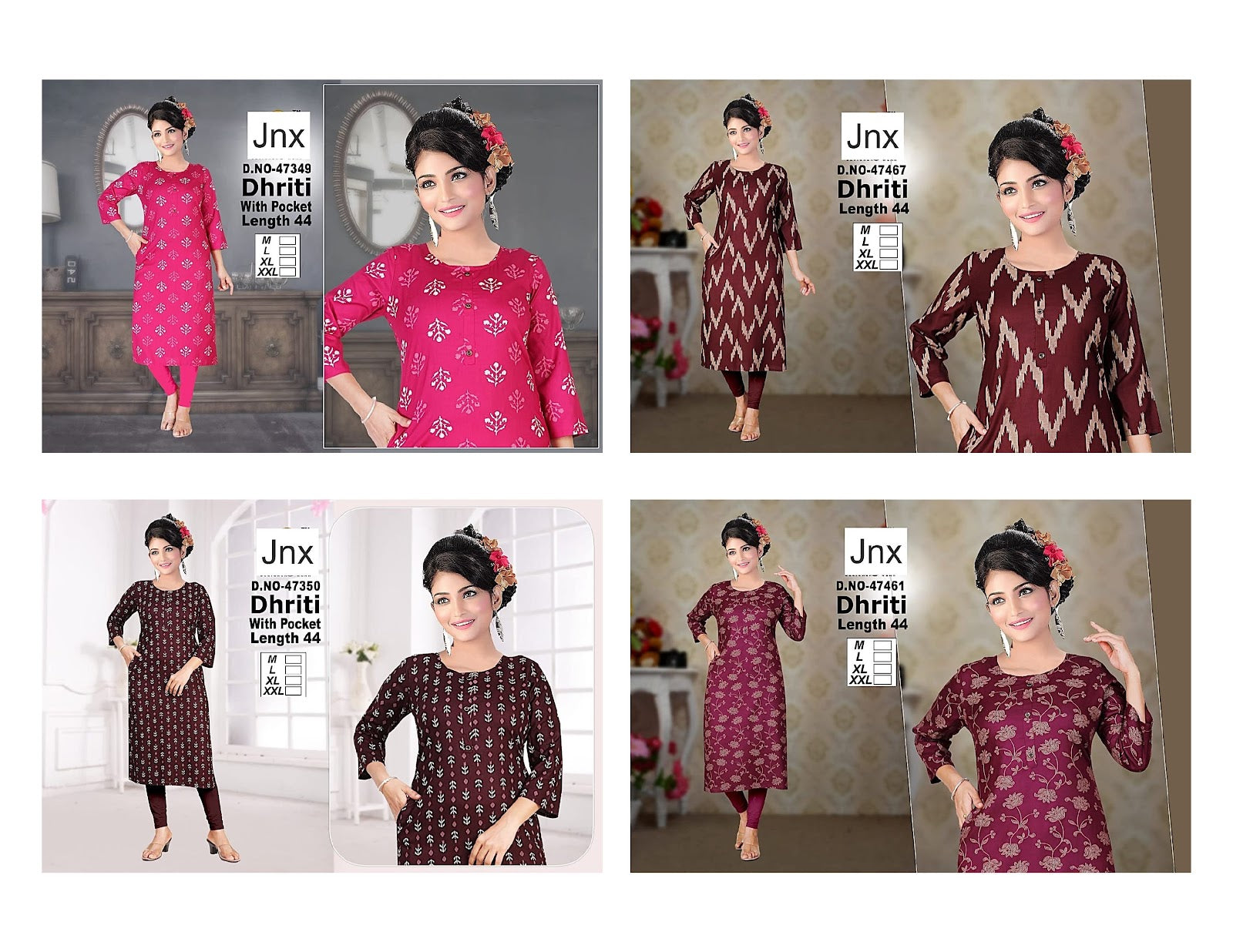Dhriti 191125 Jnx Straight Cut Kurtis Exporter Gujarat