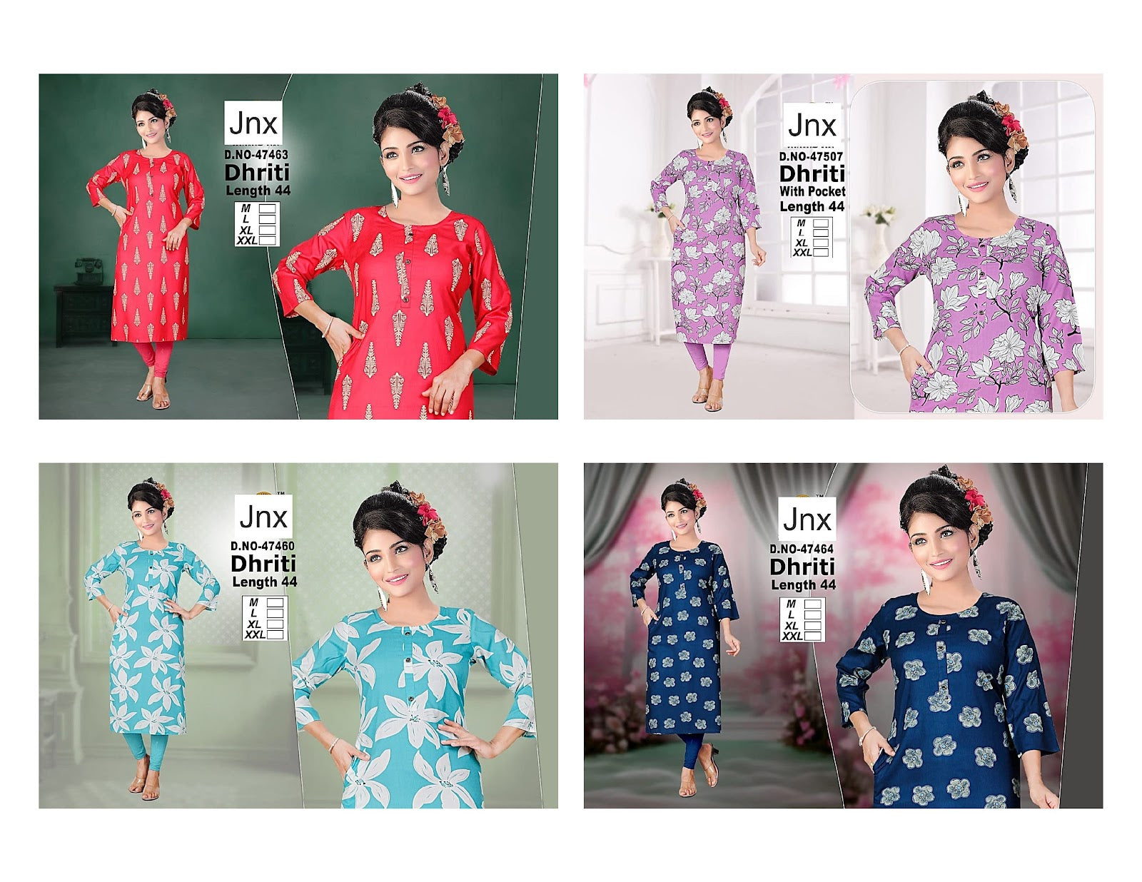 Dhriti 191125 Jnx Straight Cut Kurtis Exporter Gujarat