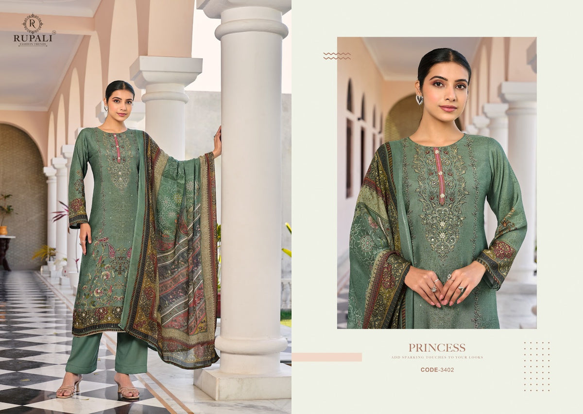 Dhriti Vol 2 Rupali Viscose Pashmina Suits Wholesaler Ahmedabad