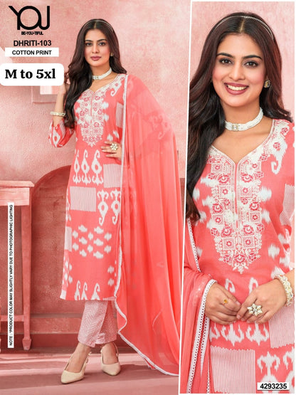 Dhriti You Readymade Cotton Pant Suits Wholesale Price