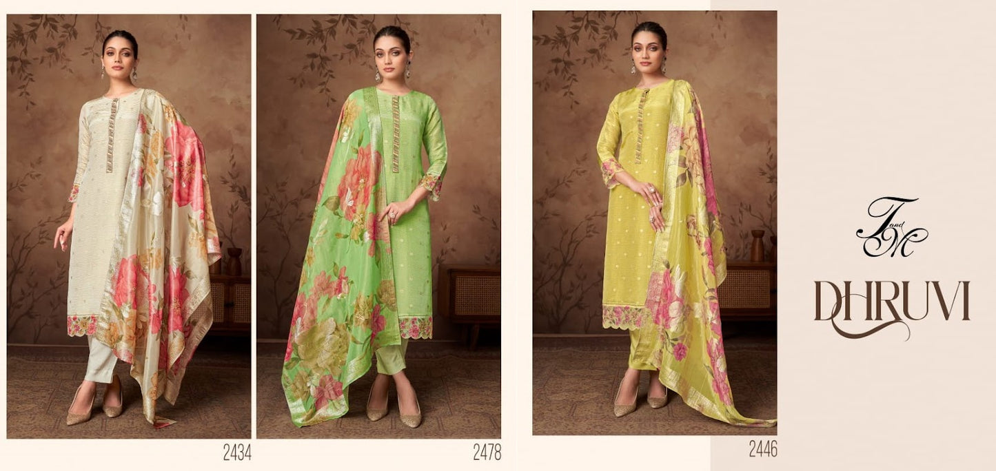 Dhruvi Tm Jacquard Pant Style Suits Wholesaler India