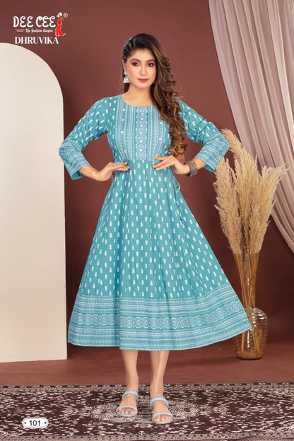 Dhruvika Deecee Rayon Anarkali Kurtis Supplier India