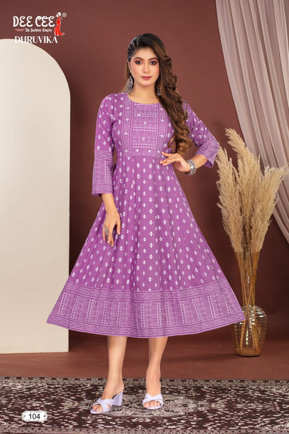 Dhruvika Deecee Rayon Anarkali Kurtis Supplier India