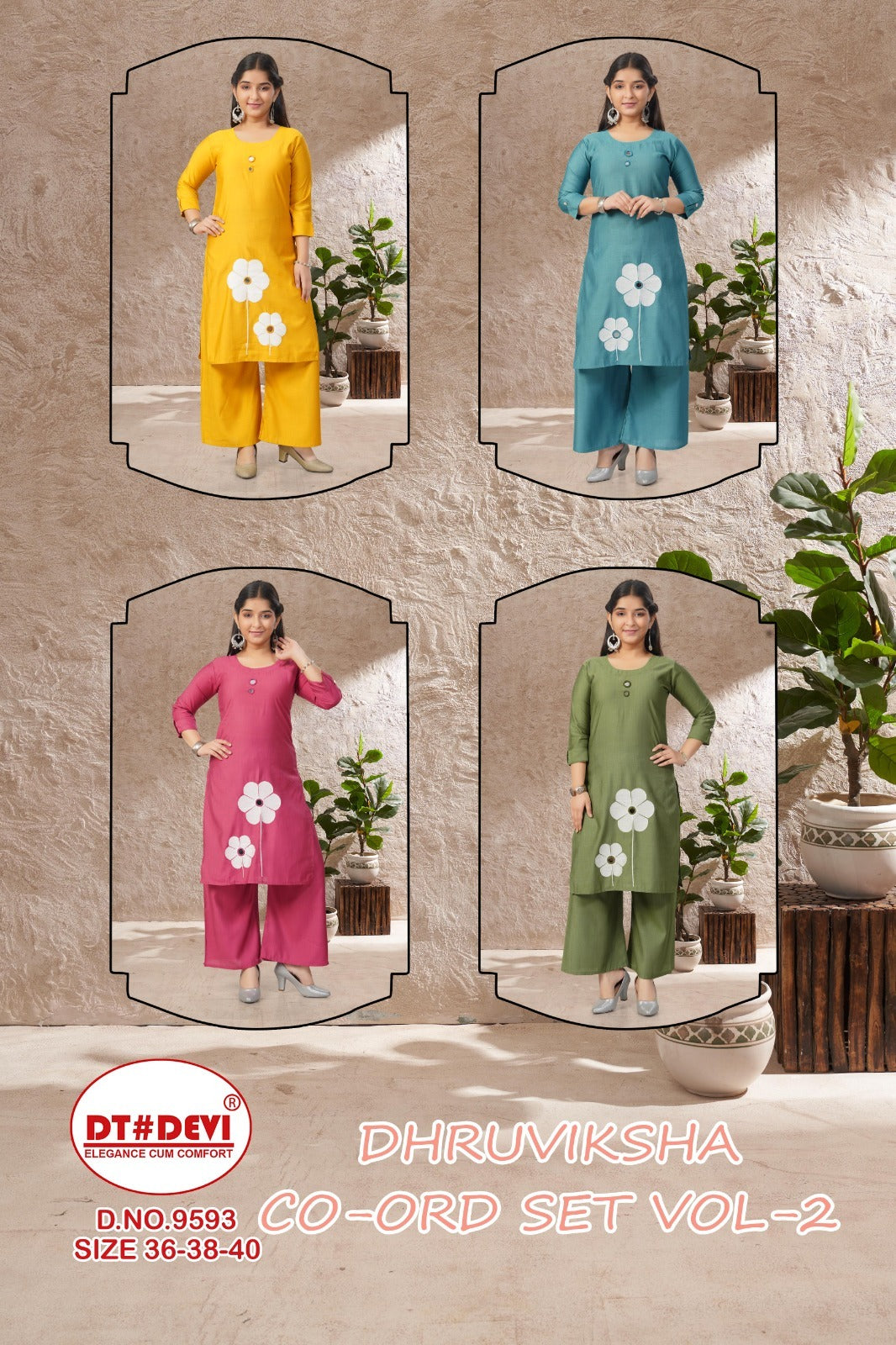 Dhruviksha Vol 2 9593 Dt Devi Vetican Girls Co Ord Set Wholesaler