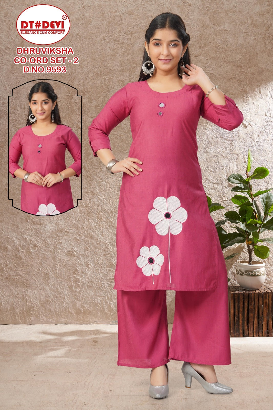 Dhruviksha Vol 2 9593 Dt Devi Vetican Girls Co Ord Set Wholesaler