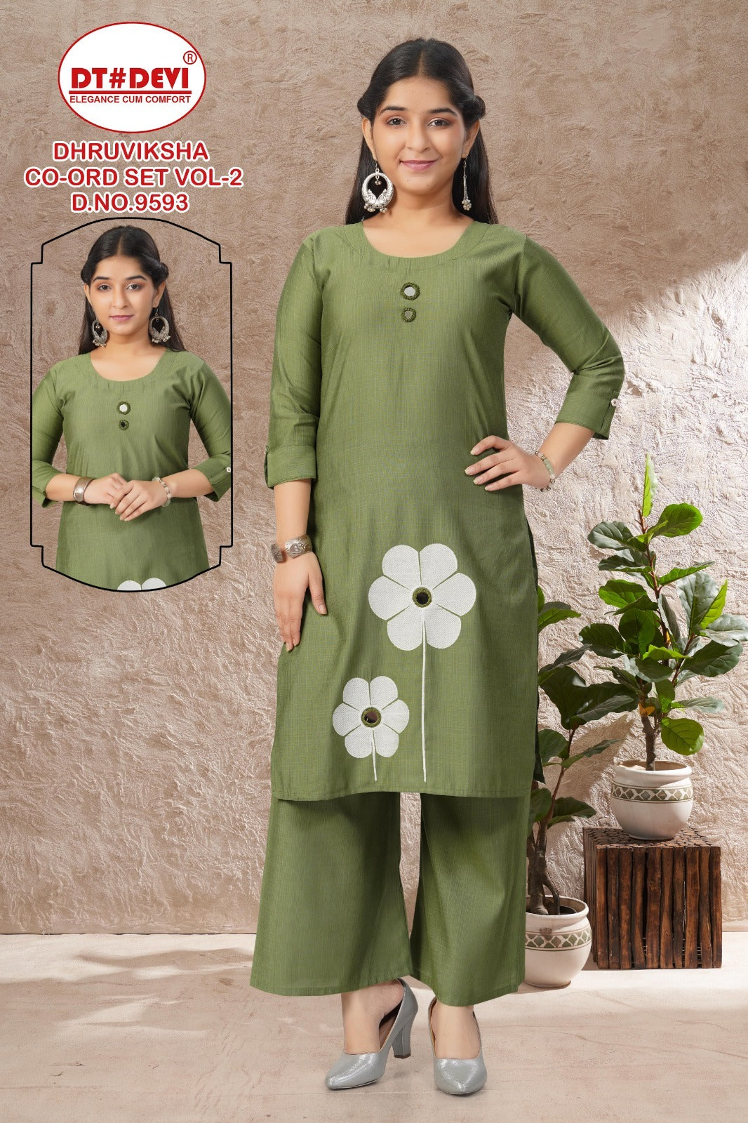 Dhruviksha Vol 2 9593 Dt Devi Vetican Girls Co Ord Set Wholesaler