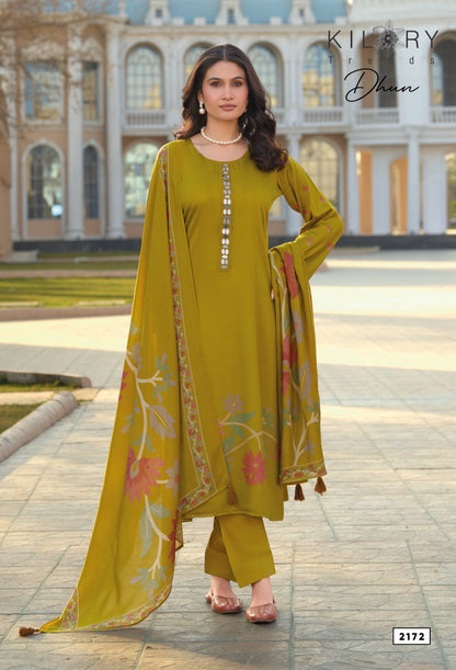 Dhun Kilory Gaji Silk Pant Style Suits Wholesale