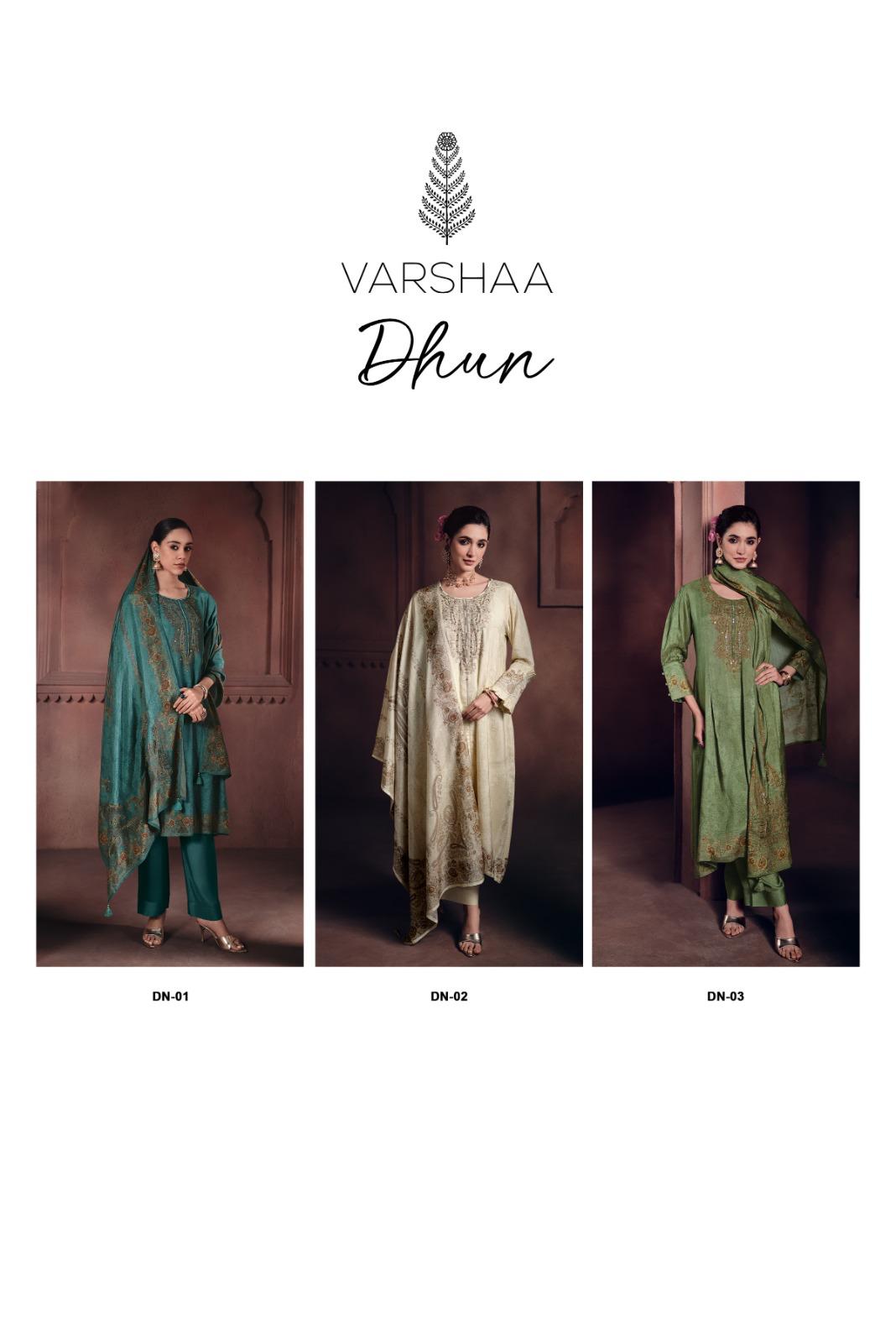 Dhun Varshaa Viscose Muslin Plazzo Style Suits Wholesale Price