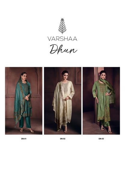 Dhun Varshaa Viscose Muslin Plazzo Style Suits Wholesale Price