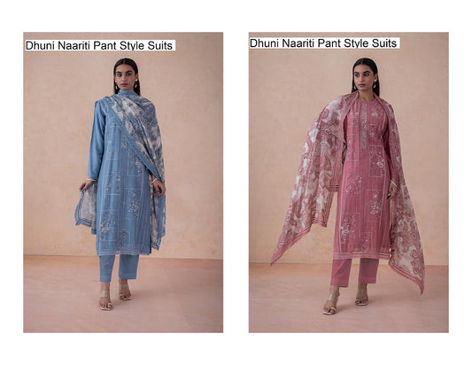 Dhuni Naariti Linen Pant Style Suits Wholesale Price