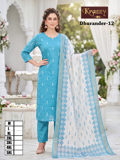 Dhurander Krazzy Kanha Raw Silk Readymade Pant Style Suits Wholesaler India