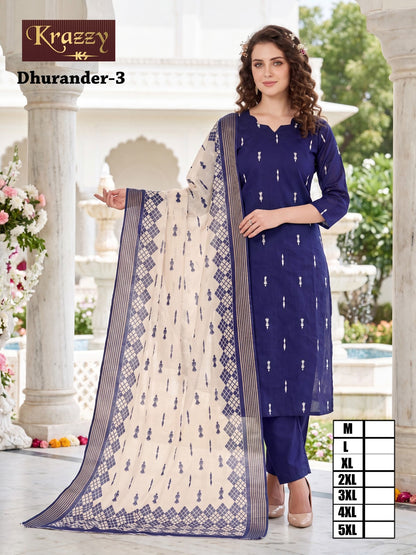 Dhurander Krazzy Kanha Raw Silk Readymade Pant Style Suits Wholesaler India
