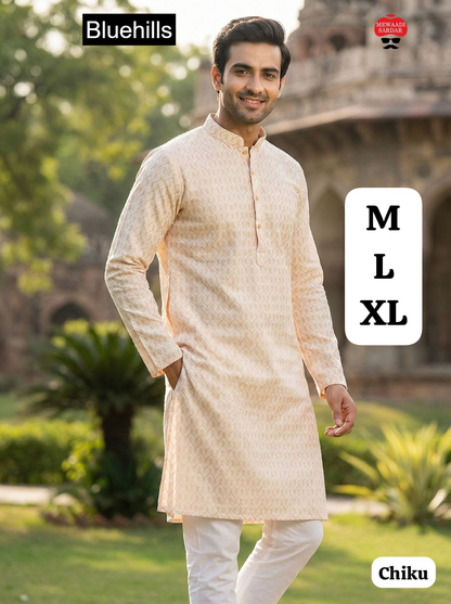 Dhurandhar Bluehills Silk Mens Kurta Pajama Wholesaler Gujarat