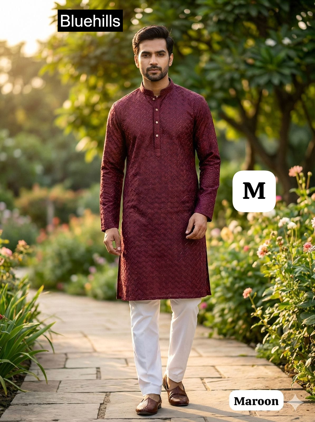 Dhurandhar Bluehills Silk Mens Kurta Pajama Wholesaler Gujarat