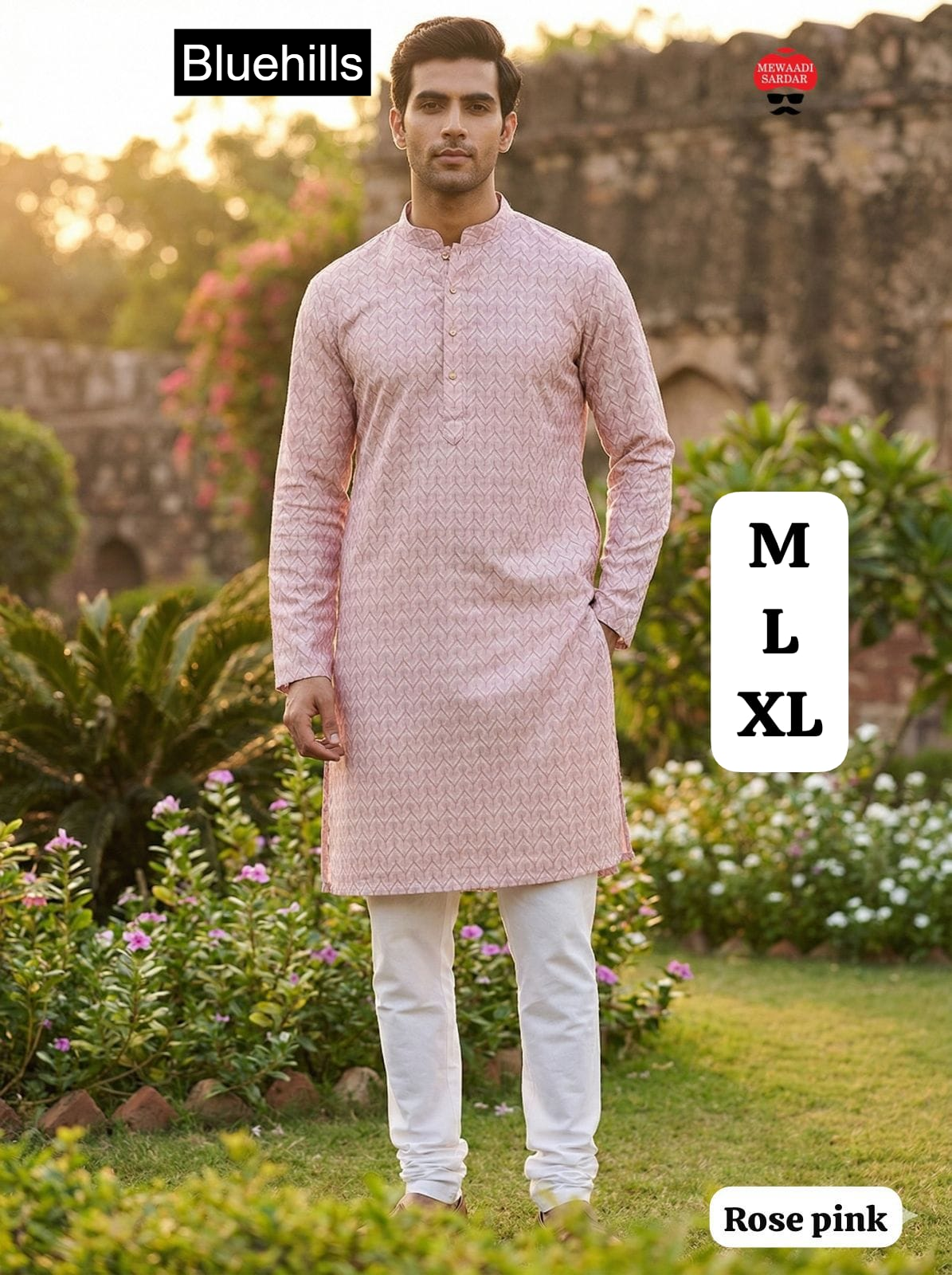Dhurandhar Bluehills Silk Mens Kurta Pajama Wholesaler Gujarat