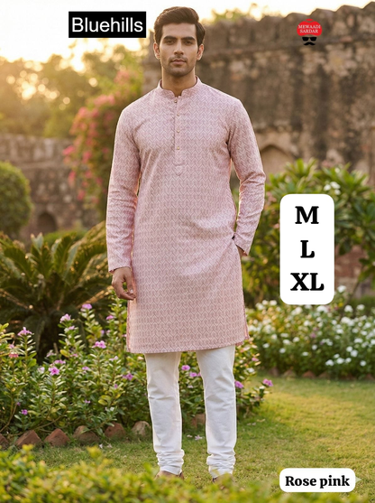 Dhurandhar Bluehills Silk Mens Kurta Pajama Wholesaler Gujarat