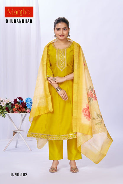 Dhurandhar Manjho Berlin Readymade Anarkali Suits Wholesaler India