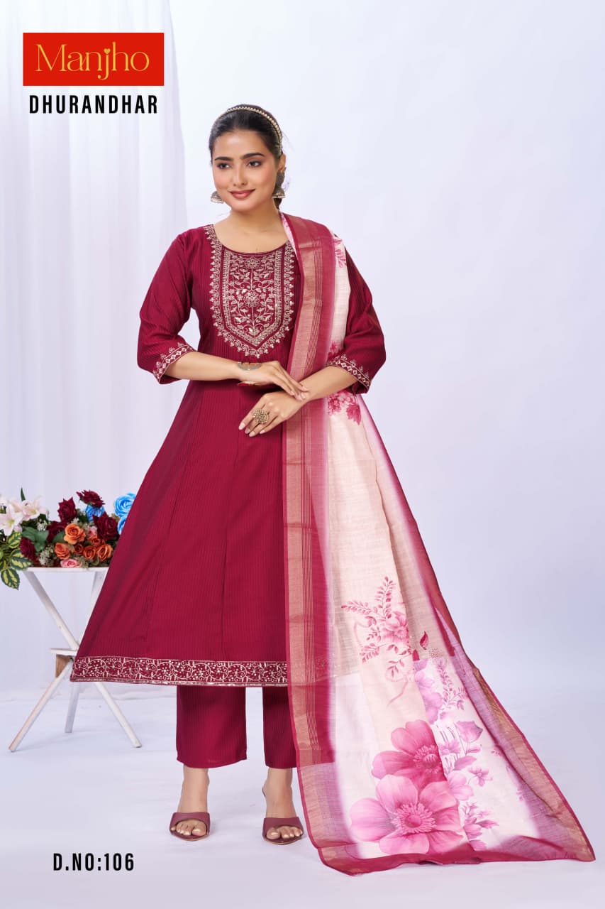 Dhurandhar Manjho Berlin Readymade Anarkali Suits Wholesaler India