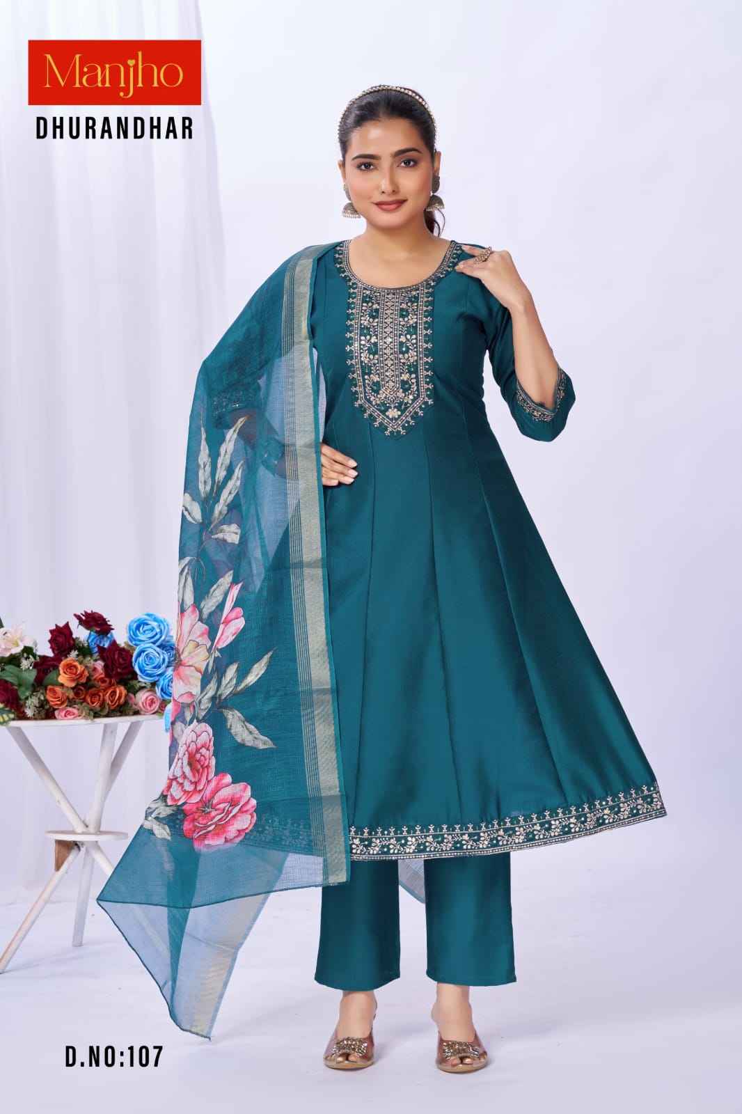 Dhurandhar Manjho Berlin Readymade Anarkali Suits Wholesaler India