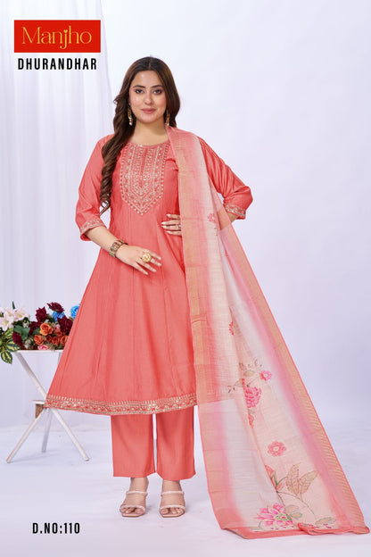 Dhurandhar Manjho Berlin Readymade Anarkali Suits Wholesaler India