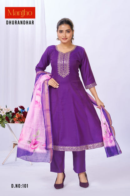 Dhurandhar Manjho Berlin Readymade Anarkali Suits Wholesaler India
