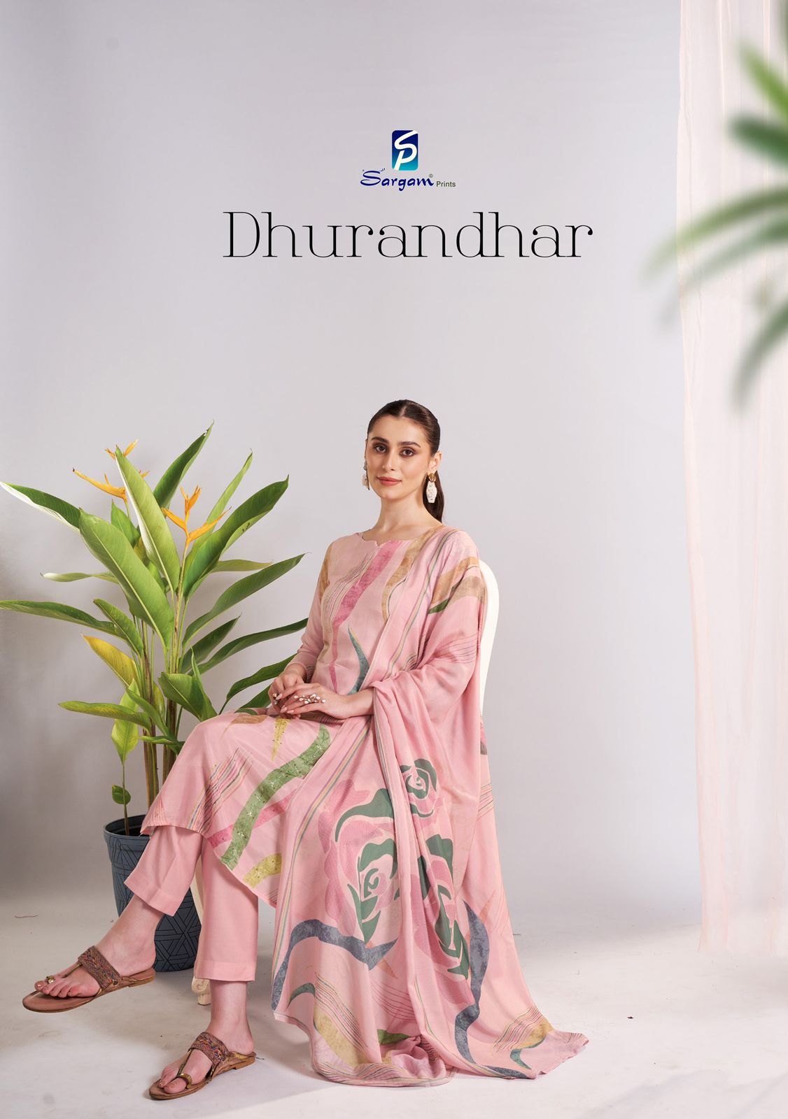 Dhurandhar Sargam Prints Viscose Muslin Pant Style Suits Manufacturer Gujarat