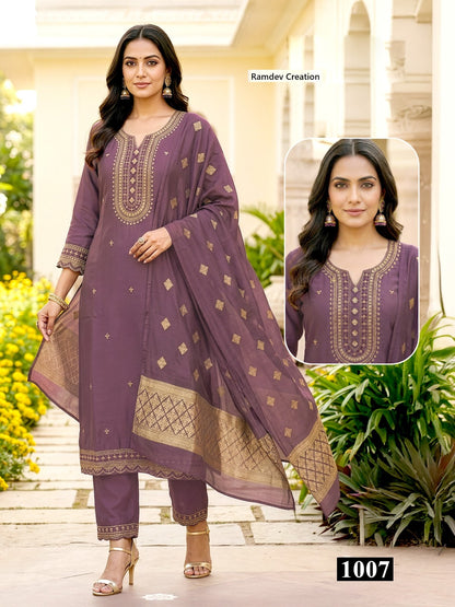 Dhurandhar Vol 1 Ramdev Creation Roman Readymade Pant Style Suits Exporter