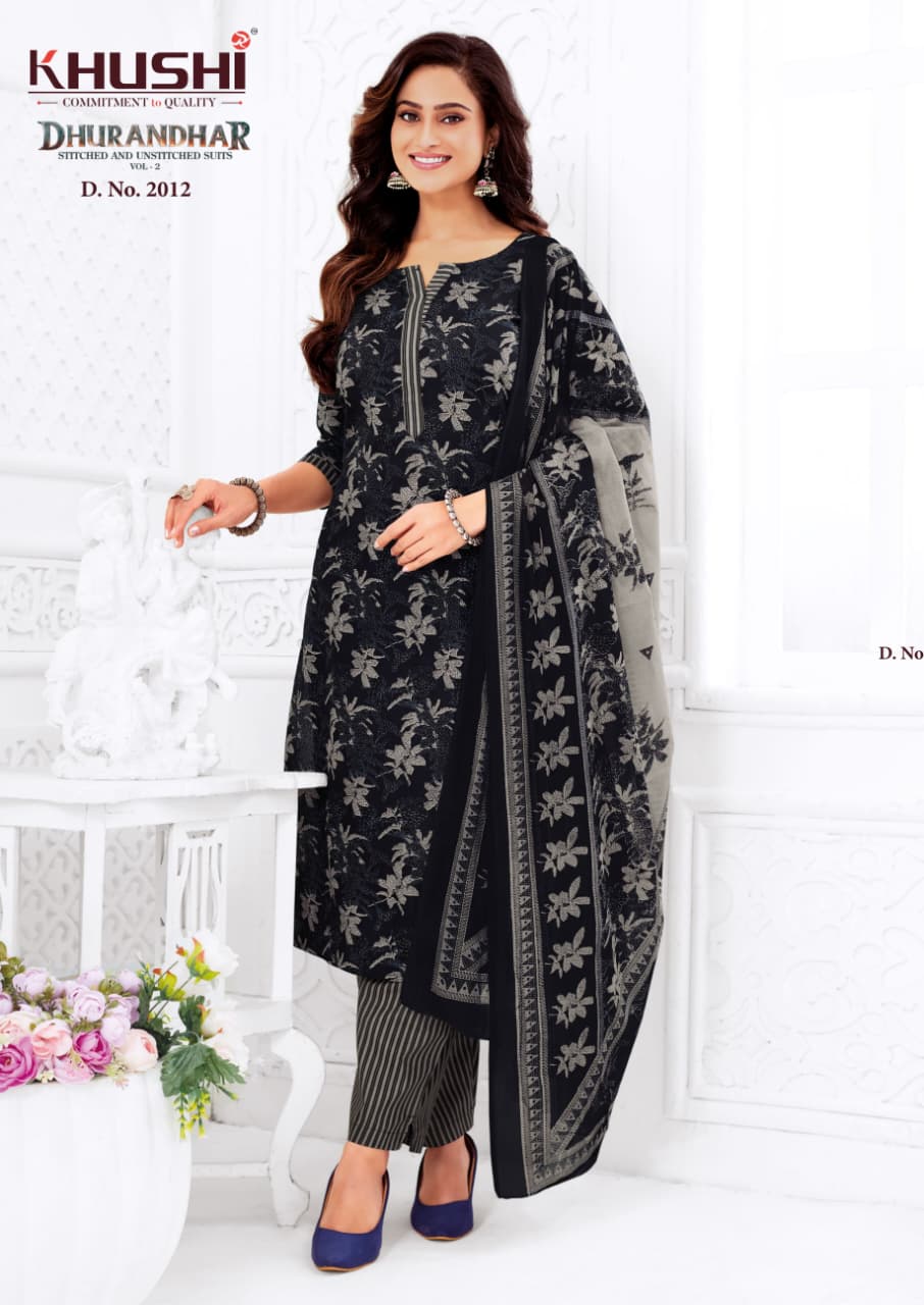 Dhurandhar Vol 2 Khushi Readymade Cotton Pant Suits Supplier Ahmedabad