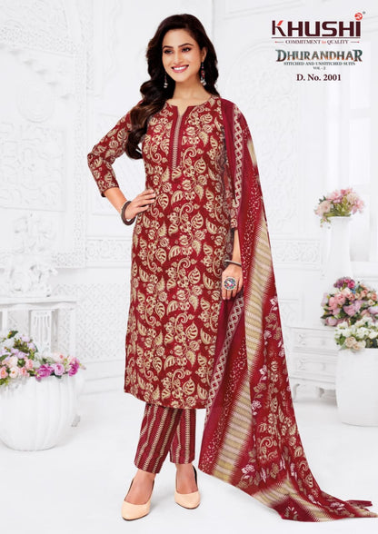 Dhurandhar Vol 2 Khushi Readymade Cotton Pant Suits Supplier Ahmedabad