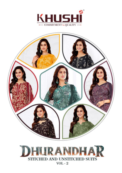Dhurandhar Vol 2 Khushi Readymade Cotton Pant Suits Supplier Ahmedabad
