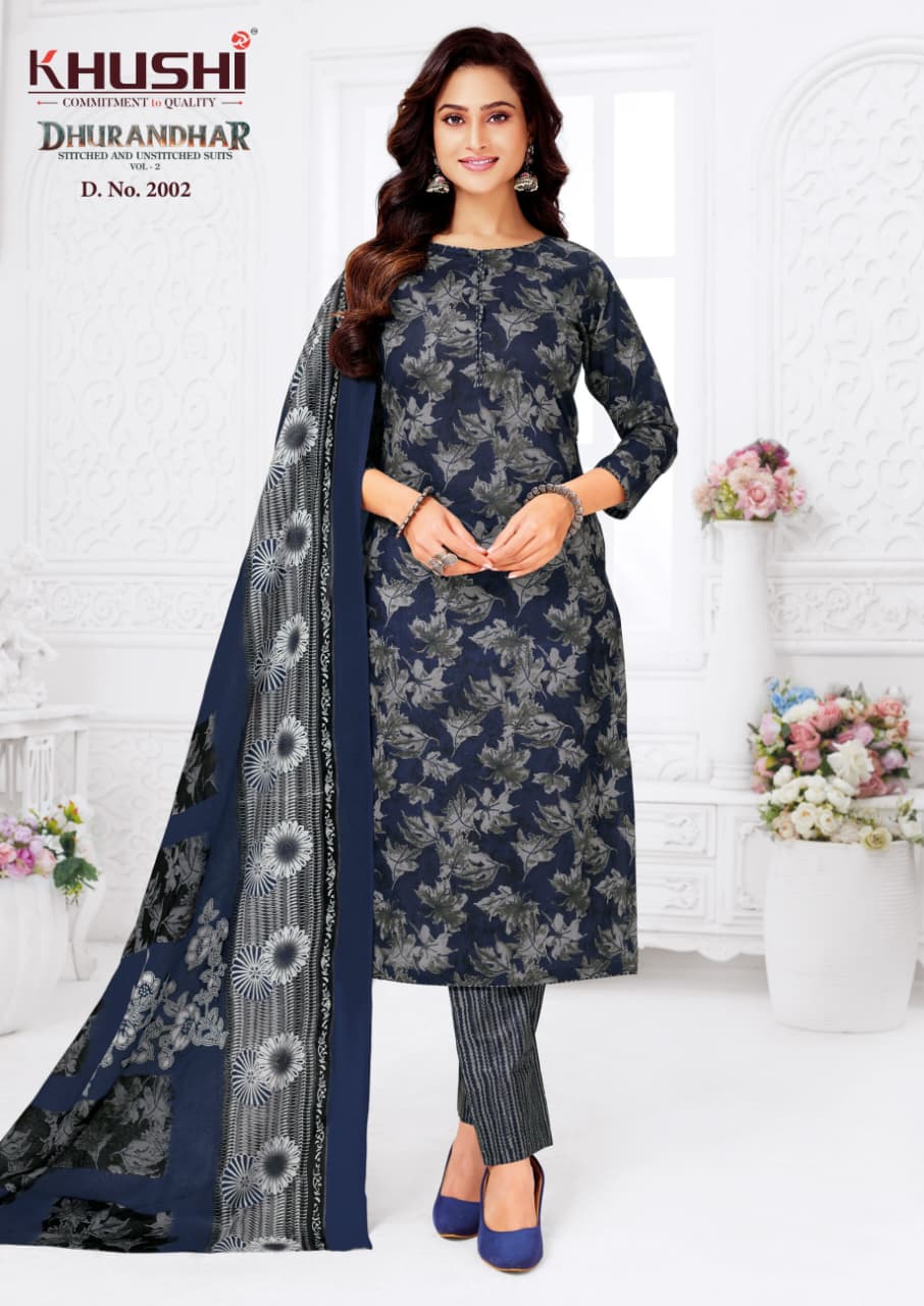 Dhurandhar Vol 2 Khushi Readymade Cotton Pant Suits Supplier Ahmedabad